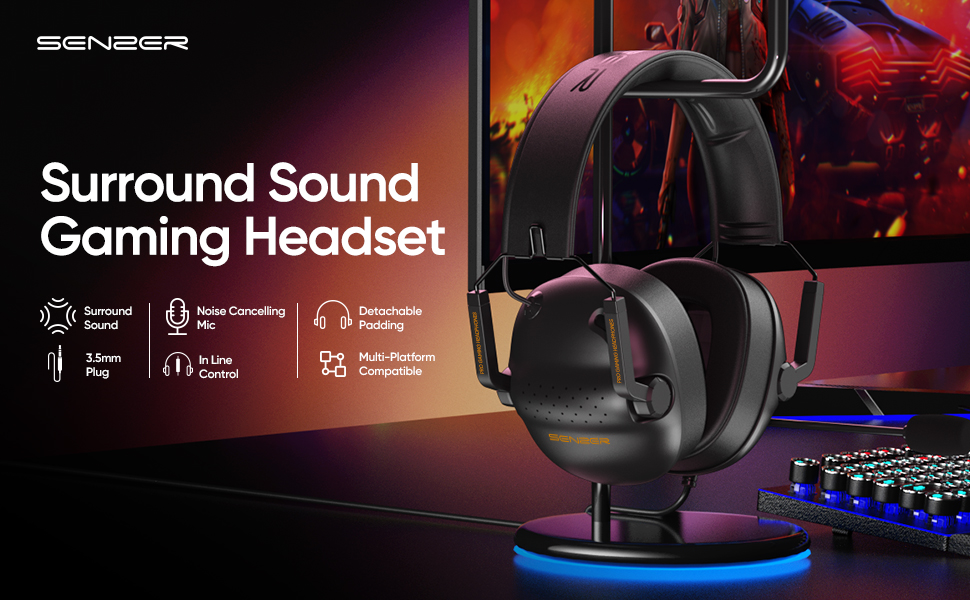 PC gaming headset with mic