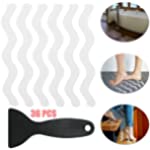 Toolodge 36PCS Bathtub Stickers Non-Slip, Anti Slip Shower Stickers, Bath Tub Stickers Non Slip with Premium Scraper for Bathroom, Shower, Stairs, Floor, Pools, Boats (Clear)