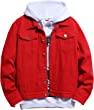 LONGBIDA Men’s Denim Jacket Coat Classic Fit Trucker Jacket Casual Jean Top with Pockets