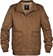 Mens Washed Cotton Canvas Military Jacket Windbreaker