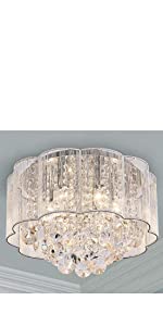 Chandelier crystal drum ceiling light