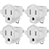 ETL Listed 3-2 Prong Grounding Outlet Adapter, JACKYLED 3 Prong to 2 Prong Adapter Converter, Portable Fireproof 200℃ Resista