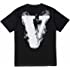 Big V Letter Shirts Men's Graphic Print T Shirt Hip Hop Short Sleeve Cotton Crew Neck Tee Tops for Men Women