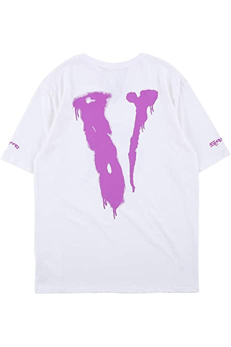 V Letter Print Tshirt Hip Hop Tee Shirt Cotton Short Sleeve Crew Neck Tee