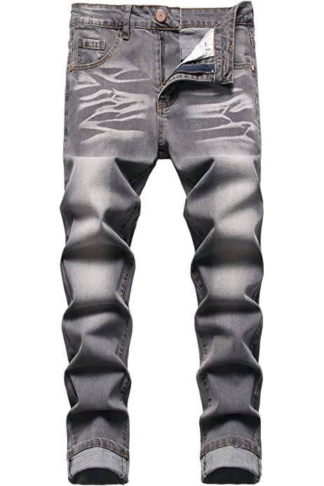 Men's Slim Fit Stretch Jeans Ripped Skinny Jeans for Men, Distressed Straight Leg Fashion Comfort Flex Waist Pants