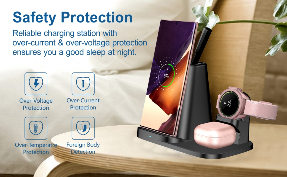 table charger for samsung wireless phone watch earphone