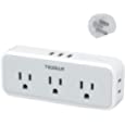 Multi Plug Outlet Splitter with USB, TESSAN Outlet Extender Multiple Plug Expander with 3 USB Wall Charger, Surge Protector for Home Office Dorm Room