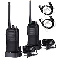 Walkie Talkies - GLCONN Rechargeable Walkie Talkies with Earpiece, Charging Dock - Long Range Two Way Radio for Adults - 2 Pa