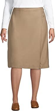 Lands' End School Uniform Women's Solid A-line Skirt Below The Knee