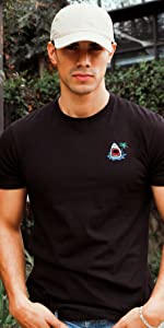 shark head palm embroidered short sleeve