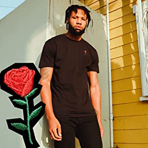 rose embroidered short sleeve