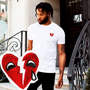 broken heart tears embroidered short sleeve