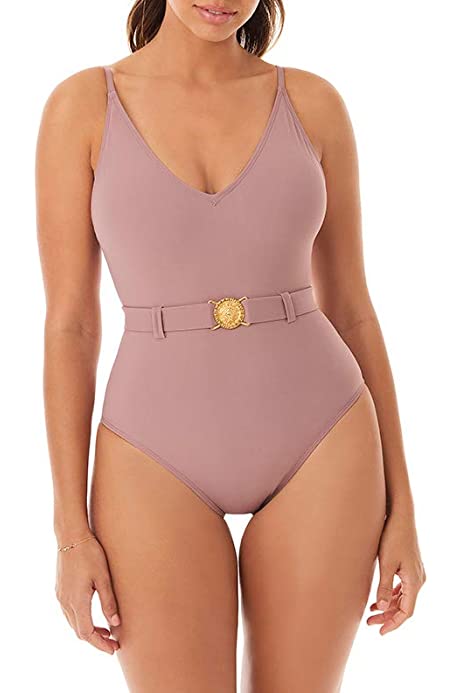 Skinny Dippers Women's Swimwear Simba Lucky Charm Belted Medallion Soft Cup One Piece Swimsuit