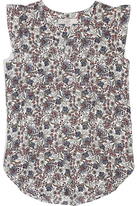 Women's Regular and Petite V-Neck Flutter Tank Blouse