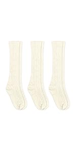 Jefferies Socks Girls Classic Cable Knee High Socks 3 Pair Pack,