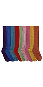 Jefferies Socks Girls Cable Knit Pattern Fashion Novelty School Knee High Socks 2 Pair Pack
