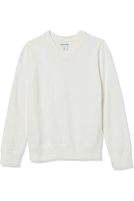 Girls and Toddlers' Uniform Cotton V-Neck Sweater