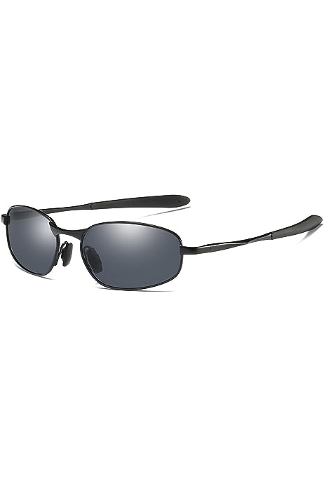 Polarized Sunglasses Small Size Rectangular Metal Frame for Men and Women UV400 Protection