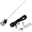 HYS UHF VHF 2meter 70CM 21inches NMO Antenna with NMO Mount 4meter(13.1ft) PL259(UHF Male) RG58 Coax Cable and L Shape Fender Bracket Mount for Trunk Car Mobile Radio Transceiver
