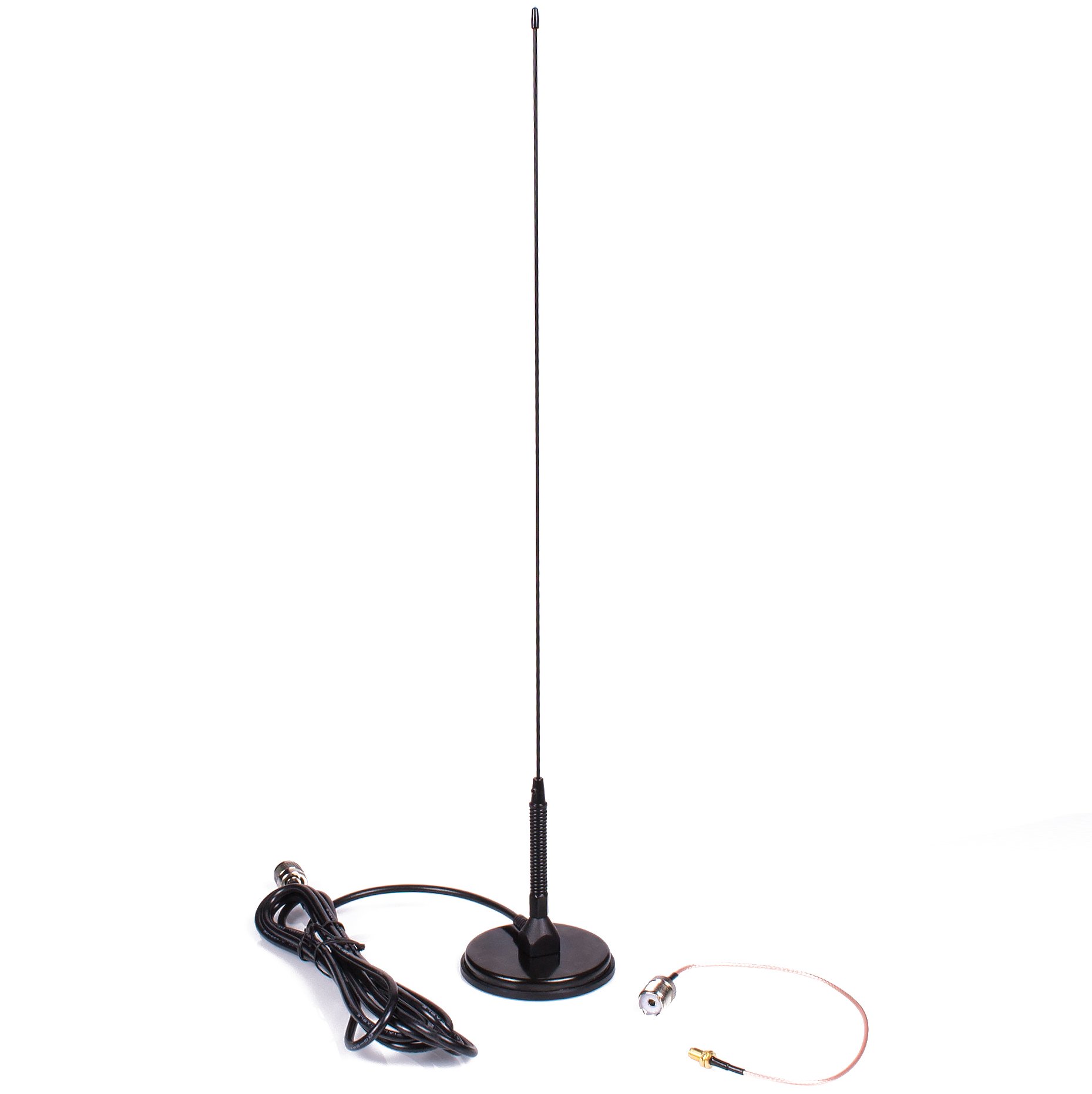 Authentic Genuine Nagoya UT-72 Super Loading Coil 19-Inch Magnetic Mount (Heavy Duty) VHF/UHF (144/430Mhz) Antenna PL-259, Includes Additional SMA Adaptor for BTECH and BaoFeng Handheld Radios