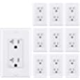 WEBANG 20-Amp 125V Decorator Wall Outlet, Tamper-Resistant Duplex Receptacle for Residential &amp; Commercial Use, Wall Plate Included, 2-Pole, 3-Wire Self-grounding, UL Listed, 10 Pack White