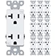 WEBANG Decorator Electrical Wall Outlet, Tamper-Resistant Duplex Receptacle, Residential Grade, 3-Wire, Self-Grounding, 2-Pole, 20A 125V, ETL Listed, 10 Pack, White