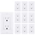 WEBANG Decorator Electrical Wall Outlet White, Tamper-Resistant Duplex Receptacle, Residential Grade, 3-Wire, Self-Grounding, 2-Pole, 15A 125V, UL Listed, 10 Pack Wall Plates Included