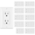 (50 Pack) CML Decor Recetpacle Outlet, Tamper Resistant, 15A/125V, 3-Year Warranty, UL Listed, White