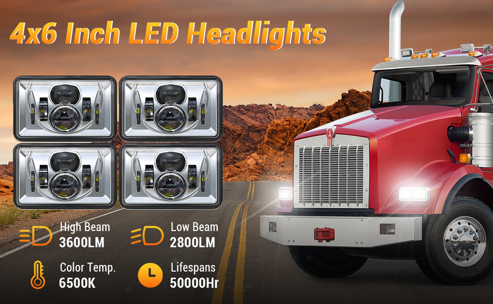 4x6 inch led headlight