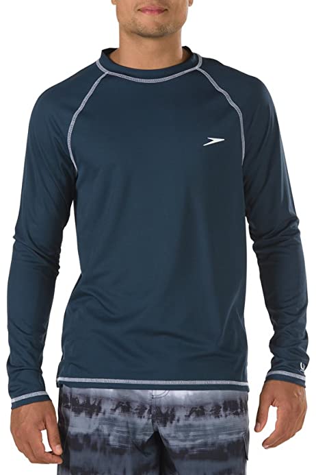 Men's Uv Swim Shirt Long Sleeve Loose Fit Easy Tee