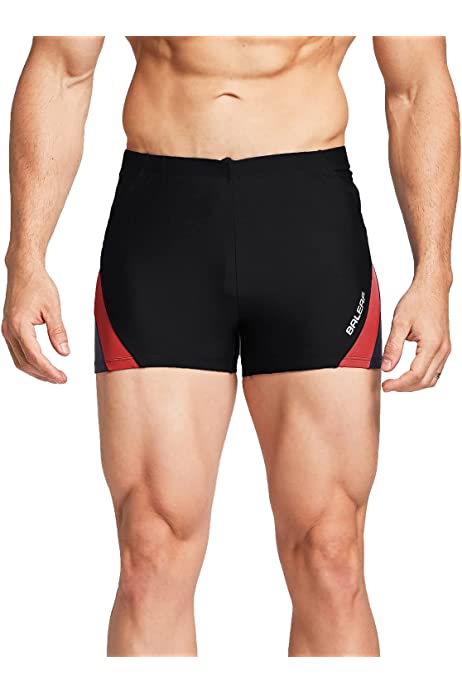 Men's Square Leg Athletic Swim Jammers Durable Training Splice Team Swimsuit