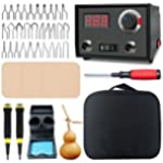 FIRElood Pyrography Wood Burning Kit Professional Wood Burner Tool Dual Pen 30 Tips with Bag