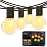 Outdoor String Lights,55FT Shatterproof Patio Lights with 30 Dimmable Plastic G40 Bulbs,2200K Waterproof Hanging Lights String,Connectable Outside Lights for Backyard,Cafe,Porch,Deck,E12 Screw Base