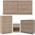 Home Square 4 Piece Bedroom Set with Chest Nightstand and 2 Dressers in Oak