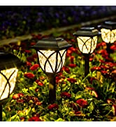 GIGALUMI Solar Pathway Lights Outdoor, 6 Pack LED Solar Landscape Lights, Waterproof Solar Powere...