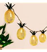 GIGALUMI 10ft 10 LED Pineapple Shaped String Lights, Battery Operated Fairy Lights for Patio Home...