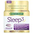 Melatonin by Nature&#39;s Bounty, Sleep3 Maximum Strength 100% Drug Free Sleep Aid, Dietary Supplement, L-Theanine &amp; Nighttime Herbal Blend Time Release Technology, 10mg, 60 Tri-Layered Tablets