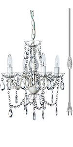 4 Light Plug-in Chandelier