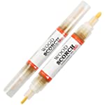 2 PCS Wood Burning Pen Marker, Wood Scorch Pen - Heat Sensitive Marker for Wood and Crafts - 2 in 1 with Oblique Tip and Bullet Tip and replacement Tips (2)