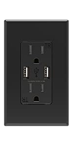 USB Charger Wall Outlet, Dual High Speed 4.0 Amp USB Ports