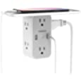 Multi Plug Outlet Extender with Shelf, TESSAN USB Wall Charger with 6 Electrical Outlet Splitter, Multiple Outlet Expander Surge Protector for Home Dorm Essentials