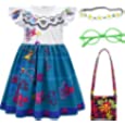 Choadam Mirabel Dress for Girls and Toddlers Princess Dress Isabella Dress 2t 4t 6t (White, 6 Years)