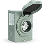 Rophor 50 Amp Generator Power Inlet Box, NEMA SS2-50P Power Inlet Box for 3 Prong Generator Cord, 125/250 Volt, 12500 Watts, Weatherproof, Outdoor Use, ETL Listed