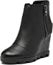 Sorel Women's Joan Uptown Zip Bootie — Waterproof Leather Wedge Boots