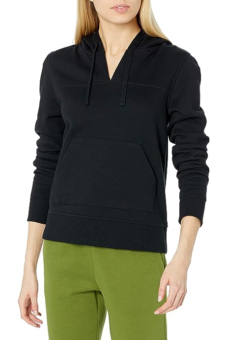 Women's Classic-Fit Long-Sleeve Open V-Neck Hooded Sweatshirt