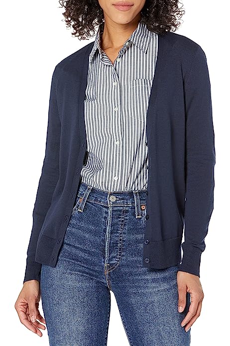 Women's Lightweight Vee Cardigan Sweater (Available in Plus Size)