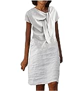 HUANKD Women''s Dresses 2023 Party Dresses Casual Office Lady Short Sleeved A-Line Dress Maternity...