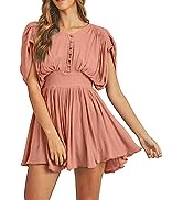 HUANKD Women''s Fairy Costume Boho Romper Shorts Jumpsuit Playsuits with Button Casual Dress Cute ...
