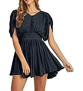 HUANKD Women''s Fairy Costume Boho Romper Shorts Jumpsuit Playsuits with Button Casual Dress Cute ...