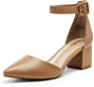 DREAM PAIRS ANNEE Pointed Toe Low Chunky Heels Pump Shoes